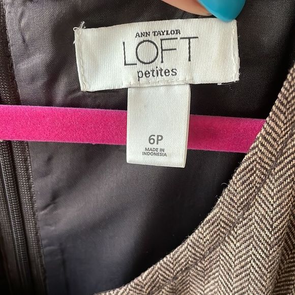 Ann Taylor Loft brown tweed dress - Picture 3 of 5